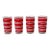 Mid 20th Century Red and White Striped Drinking Glasses — Set of Four For Sale