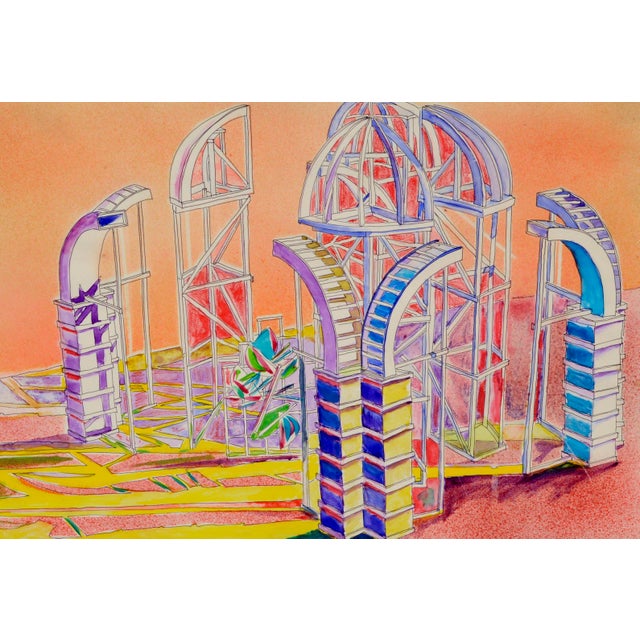 Expressionism Anita Margrill Expressionism Domus Series Watercolor on Paper 1985 For Sale - Image 3 of 5