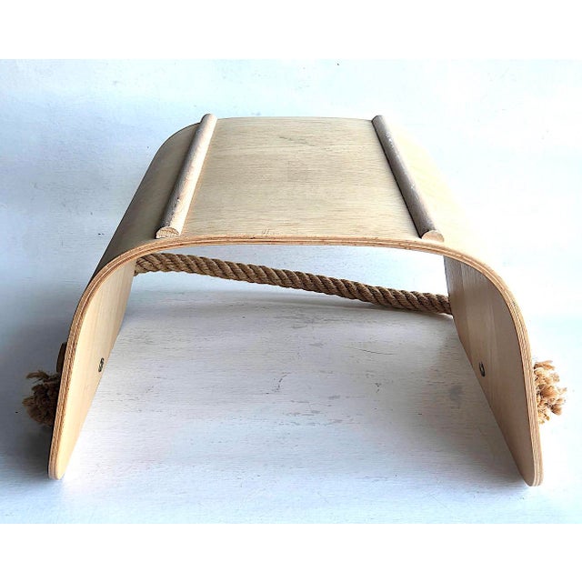 Ikea Ash Veneer Bentwood & Rope "Värmer" Fire Wood or Magazine Basket For Sale - Image 4 of 13