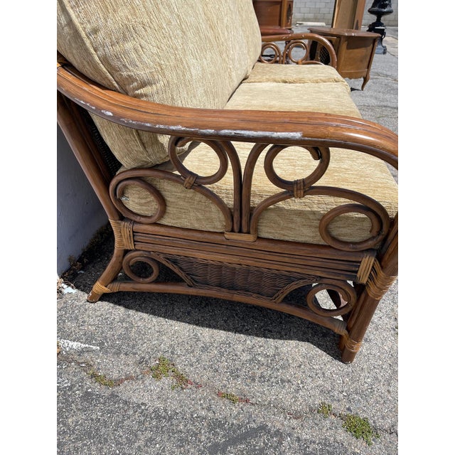 Wood Late 20th Century Rattan Sofa For Sale - Image 7 of 10