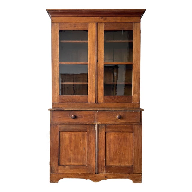 Antique Primitive Pine Hutch For Sale