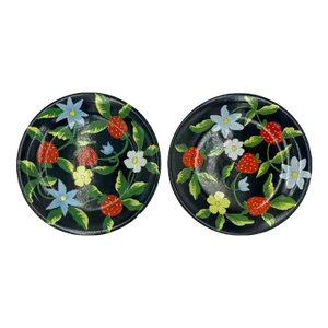Vintage Bergdorf Goodman Floral Decorative Plates, Made in Italy- a Pair