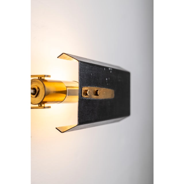 Vintage Black and Gold Sconces from Stilnovo, 1950s, Set of 2 For Sale - Image 9 of 12