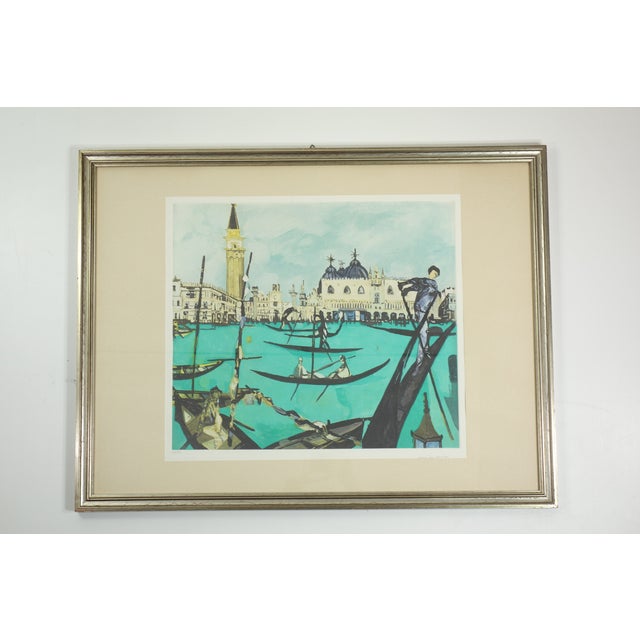 Remo Brindisi, Venice, 1970, Lithograph, Framed For Sale - Image 9 of 9