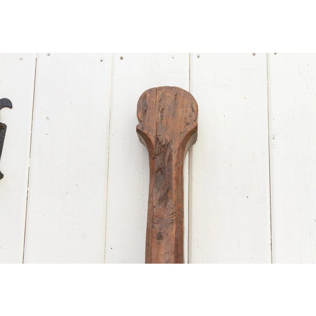 Asian Antique Thailand Loom Paddle Post For Sale - Image 3 of 10