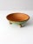 This vintage hand-painted footed wood bowl features a cheerful lime green finish with floral accents. The raised base adds...