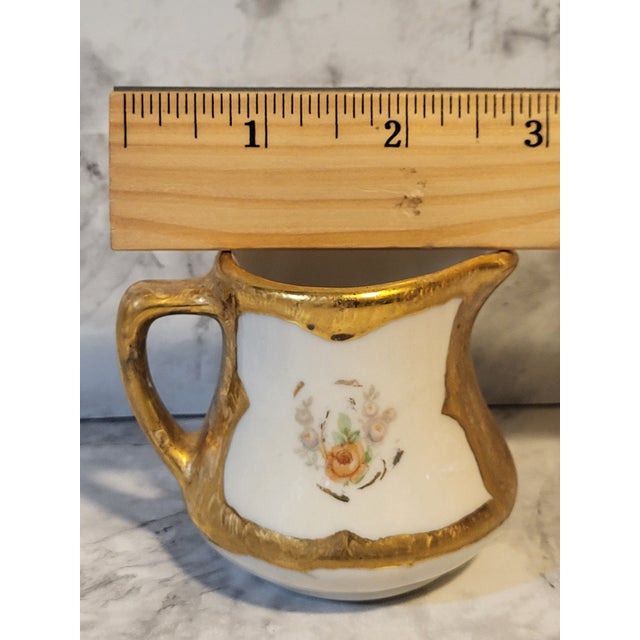 Antique Hand-Painted Demitasse Porcelain Creamer For Sale - Image 9 of 12