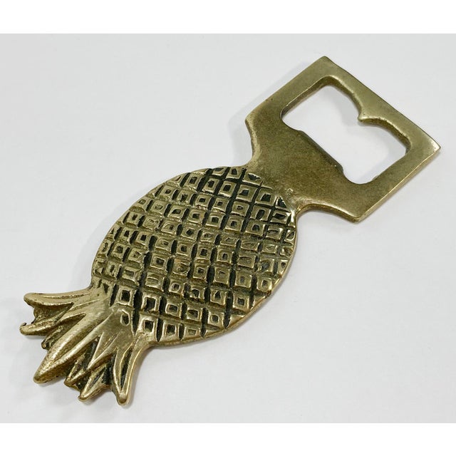 Figurative Vintage Brass Pineapple Motif Bottle Opener For Sale - Image 3 of 4