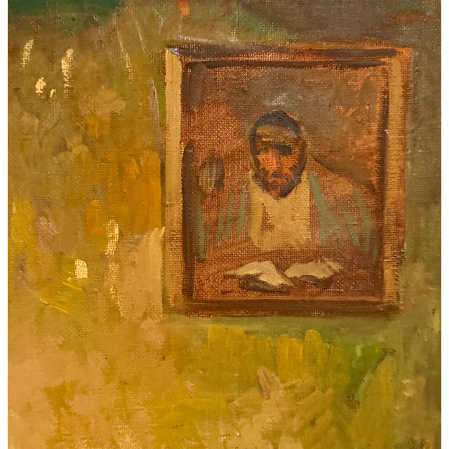 Textile Ruvim Matskin Izrailevich, Post Soviet Ukrainian Russian Jewish Oil Painting Shabbat Candles Judaic Prayers, 1991 For Sale - Image 7 of 11