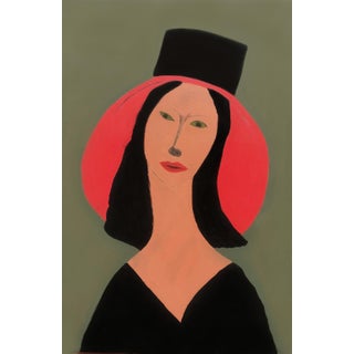 "Lady Evet", Acrylic on Canvas Painting by David Akolo For Sale