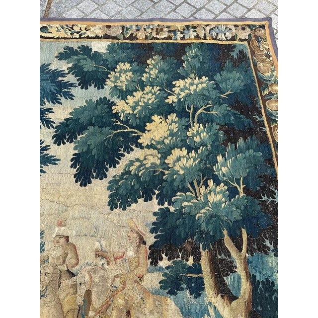 Hunting with Hound Tapestry from Aubusson, 1700s For Sale - Image 4 of 18