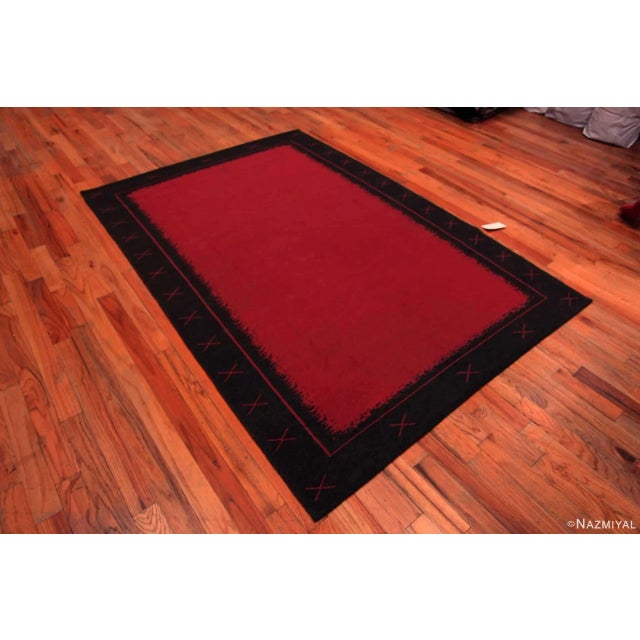 A Fascinating Black And Red Minimalist Geometric Pattern Double Sided Mid Century Modern Vintage Scandinavian Reversable...