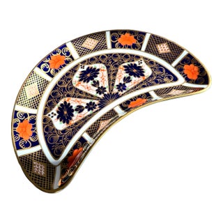 1974 Royal Crown Derby Old Imari ~ Pattern 1128 ~ XXXVII ~ Crescent Serving Dish For Sale