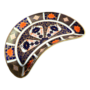 1974 Royal Crown Derby Old Imari ~ Pattern 1128 ~ XXXVII ~ Crescent Serving Dish