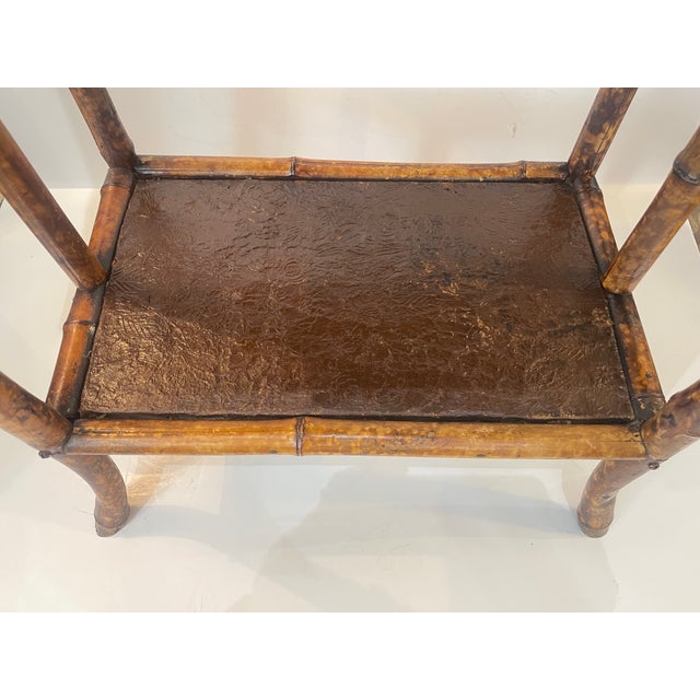 Camel Late 19th Century. Chinoiserie Bamboo & Lacquer Side Table, c.1890 For Sale - Image 8 of 10