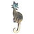 1950s 1950s Mixed Metal Cat Pin Chato Castillo Taxco For Sale - Image 5 of 12