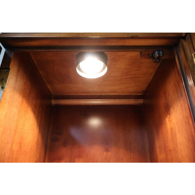 Henredon Aston Court Burl Wood Beveled Glass Bookcase China Cabinet Breakfront For Sale - Image 9 of 18
