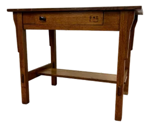 Antique Oak Craft by Ramsey Alton Stickley Mission Style Desk Library Table