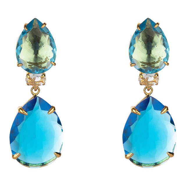 Jazmine Swiss Blue Earrings - 2 Pieces For Sale