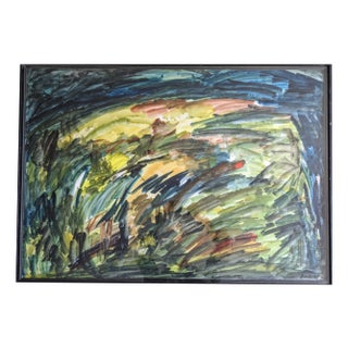 Michel Aubert, Large Abstract Composition, 1979, Gouache & Oil on Paper For Sale