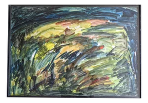 Michel Aubert, Large Abstract Composition, 1979, Gouache & Oil on Paper
