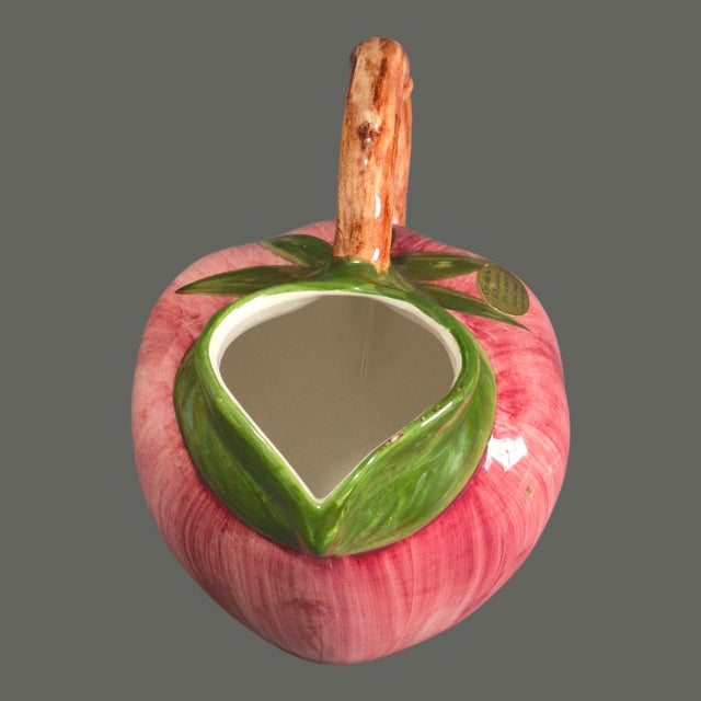 Late 20th Century Italian Di Bassano Hand Painted Ceramic Berry Shaped Small Pitcher For Sale - Image 6 of 10