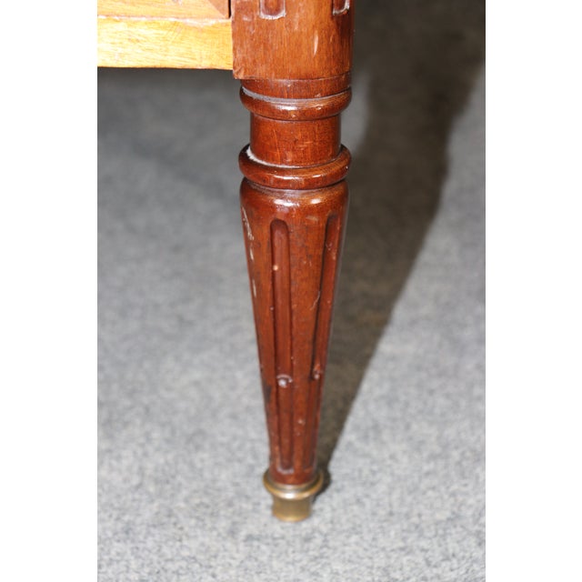 French Louis XVI Style Bronze Mounted Marble Top Mahogany High Chest C. 1940's For Sale - Image 14 of 14