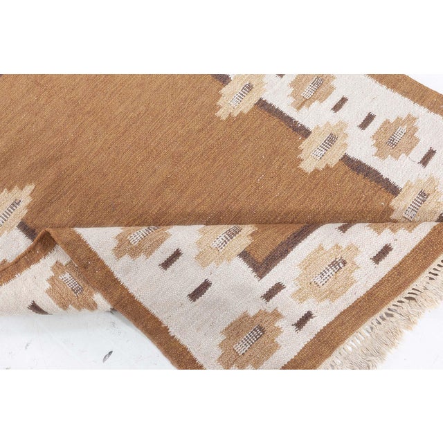 Mid 20th Century Doris Leslie Blau Vintage Swedish Flat Woven Rug For Sale - Image 5 of 6