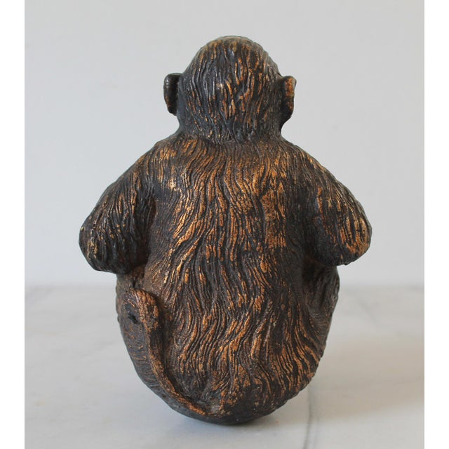 Vintage Seated Monkey Figurine For Sale - Image 4 of 7