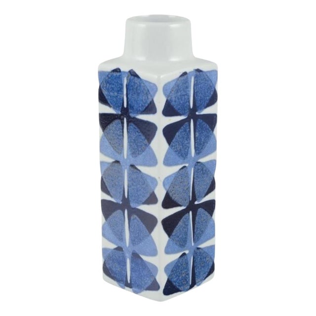 Square Baca Vase in Earthenware by Ellen Malmer for Royal Copenhagen, 1960s For Sale