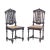 Portuguese, 19th century, carved oak wood, openwork backs, straw seats. Decorated with plant motifs. Dimensions: 101 x 47...