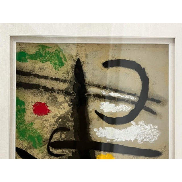 Yellow Joan Miro Cartones 1965 Original Color Lithograph Hand Signed Mourlot Paris, Coa 1965 For Sale - Image 8 of 11