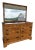 Ethan Allen 1776 Collection 6 Drawer Maple Double Dresser & Mirror For Sale