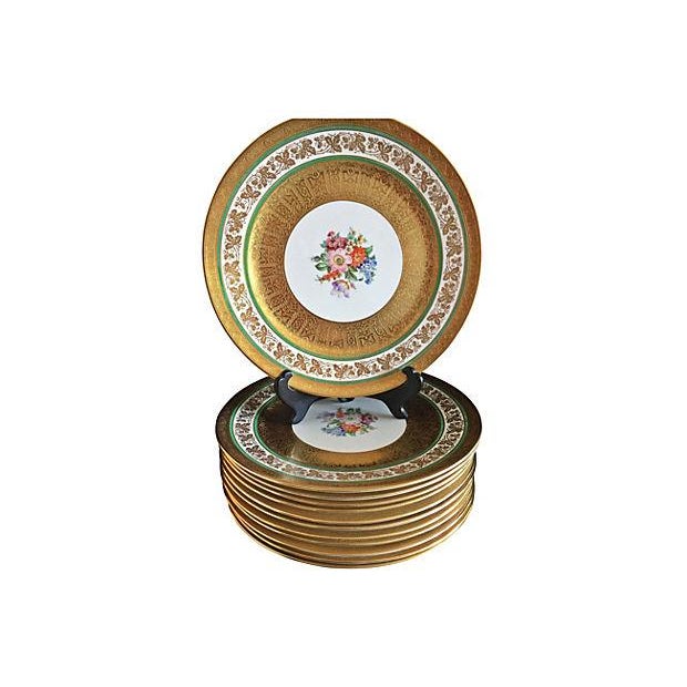 Early 20th Century Cauldon Gilt Dinner Plate Chargers- Set of 12 For Sale - Image 11 of 11