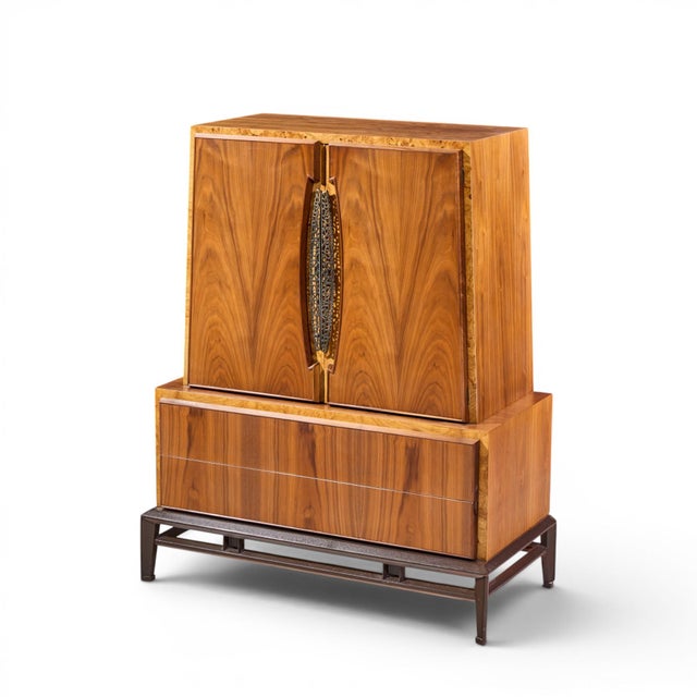Brown Helen Hobey Baker Mid Century Walnut Highboy Dresser For Sale - Image 8 of 8