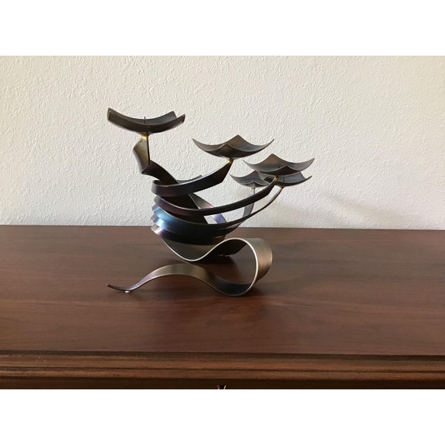 Bronze Vintage Ferart Six Tier Candle Holder For Sale - Image 8 of 10