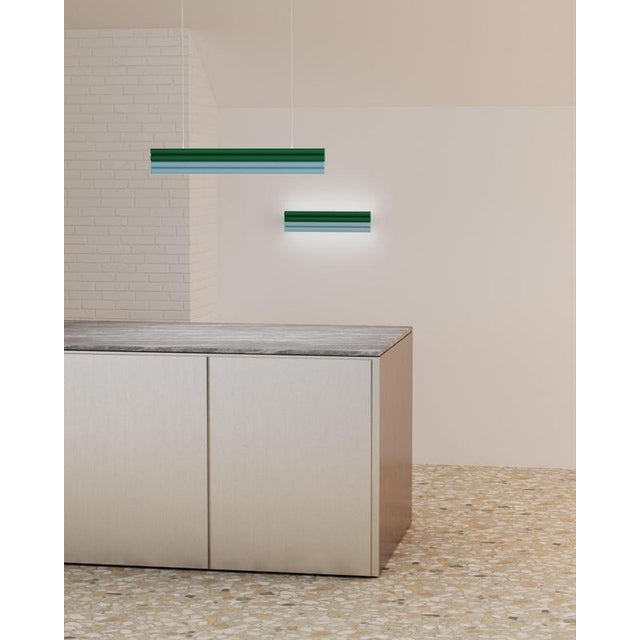 Green and Light Blue Parallel Tubes by Atelier Areti For Sale - Image 4 of 7