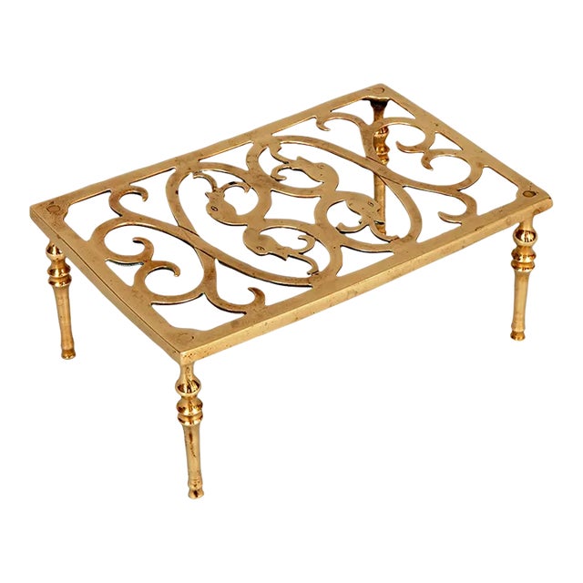 Antique Small Brass Trivet For Sale