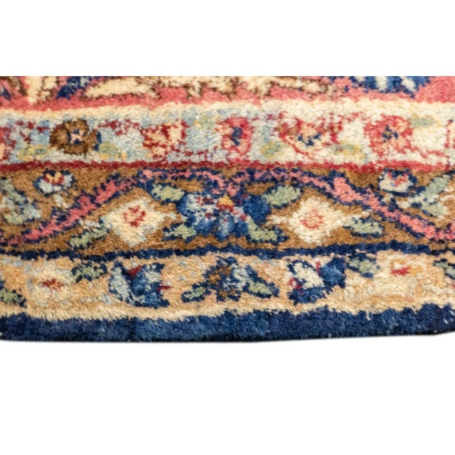 Navy Blue Antique Persian Kerman Rug 10'1'' x 14'3'' For Sale - Image 8 of 12