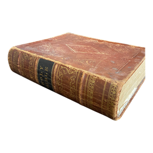 Antique Holy Bible 1848 New&Old Test./Canne's Marginal Notes/Apocrypha Tooled Leather Engraved.