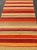 Mid 20th Century Vintage Hand Woven Turkish Kilim Runner With Stripes in Red, Green, Yellow, and Orange For Sale - Image 5 of 11