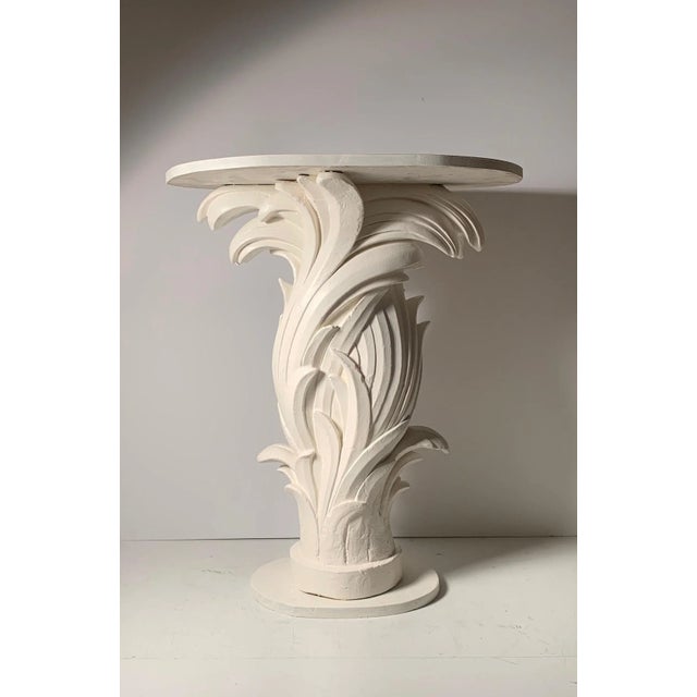 Vintage Plaster Console in manner of Serge Roche A plaster pedestal base ready for preparation with an appropriate top to...