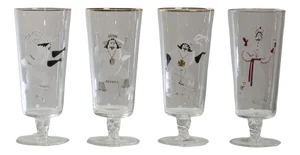 Glasses with Three Musketeers and Cardinal Richelieu, 1960s, Set of 4
