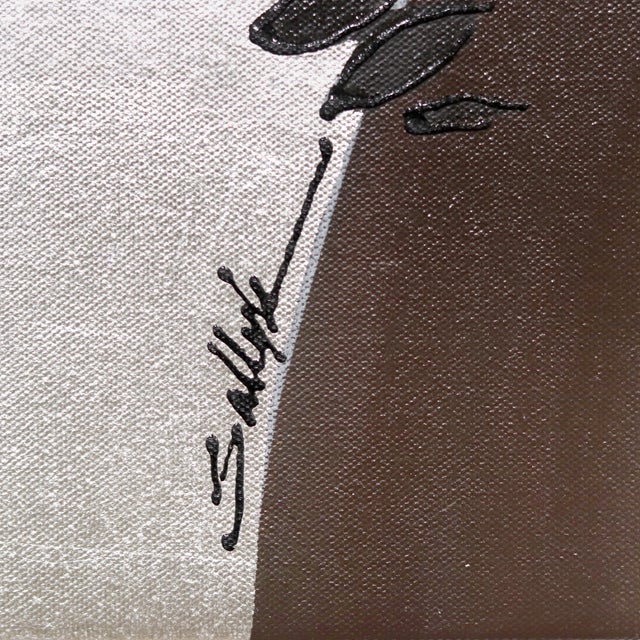Nevaeh - Silver Leaf Floral Figurative Original Artwork by Sally K For Sale - Image 4 of 7