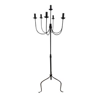 Spanish Style Wrought Iron Cathedral Candelabra For Sale