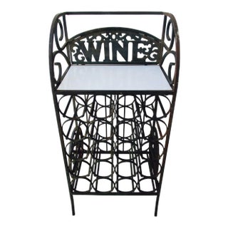 Iron Wine Bar Wine Rack on Wheels For Sale