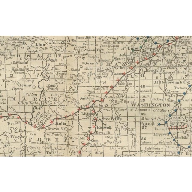 Antique Map of Missouri The Show-Me State with St. Louis Inset, 1888 For Sale - Image 4 of 10