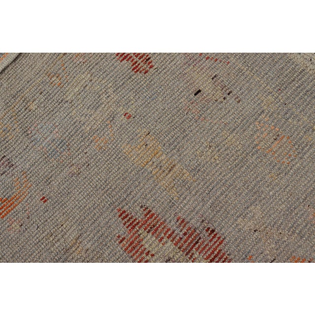 Modern Casual Afghan Tribal Designed Rug on a Light Gray Field 4'5 X 6'3 For Sale - Image 10 of 10