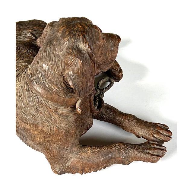 Late 19th Century Walter Mader Swiss Black Forest Hand-Carved Dog For Sale - Image 9 of 11