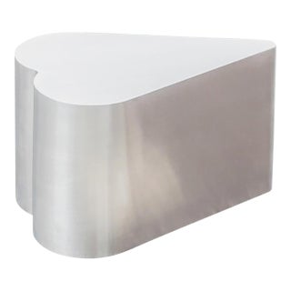 Heart - Brushed Stainless Steel Side Table For Sale